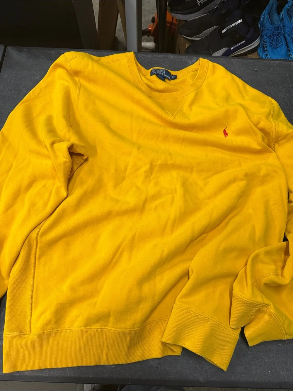 Polo by Ralph Lauren Men’s Bright Yellow Crewneck Sweatshirt - Picture 1 of 4